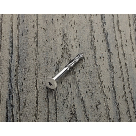 Headcote Stainless Steel Fascia Screws 9 x 1-7/8" T-20 Star Drive Gray 100 Pieces
