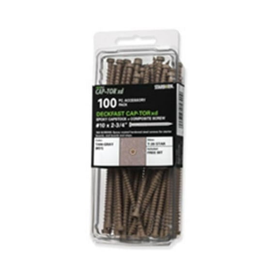 Starborn Industries CXD81L10275 2.75 in. Deckfast Cap-Tor XD Epoxy Coated Capstock & Composite Screws, Cedar - Pack of 100