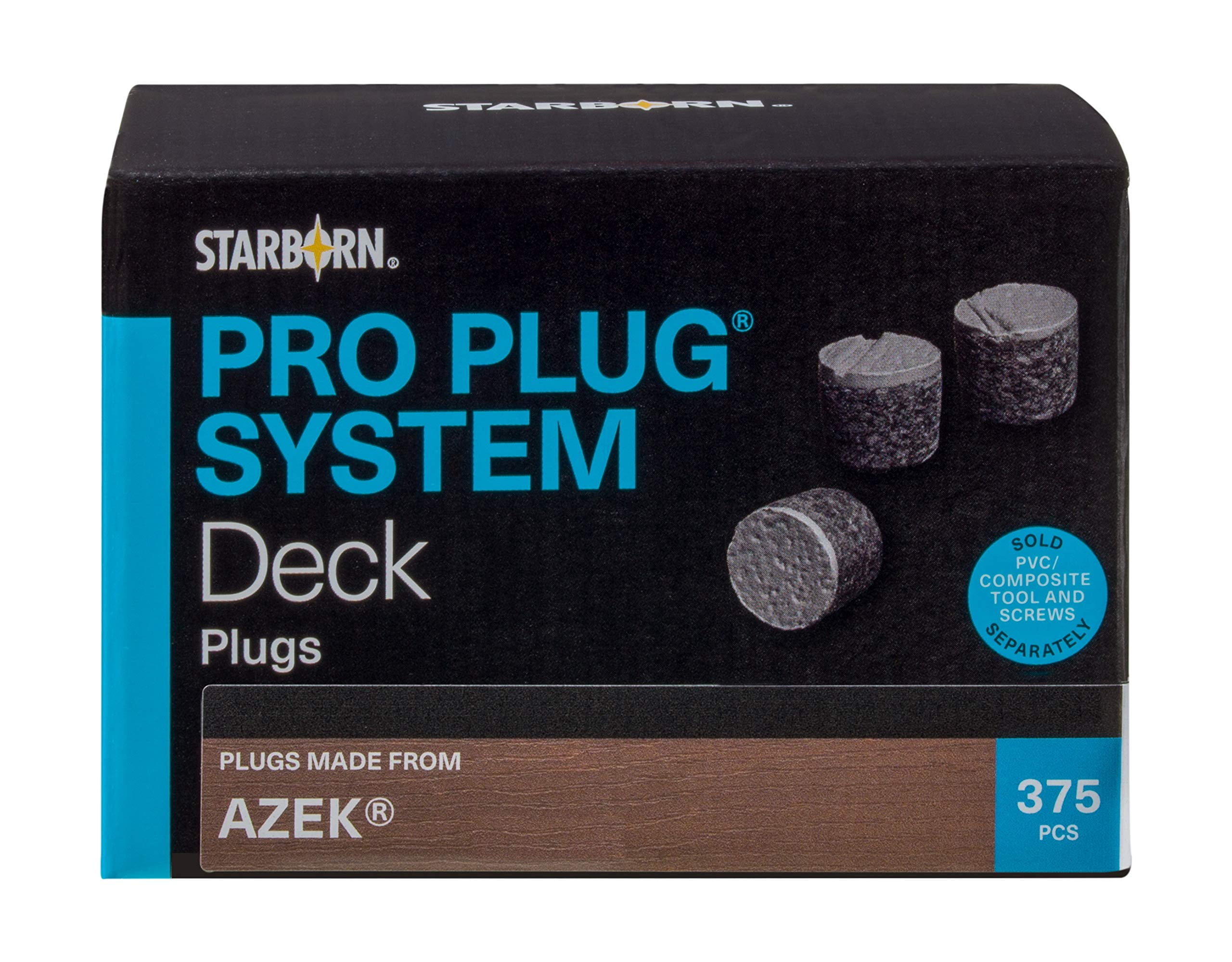 Starborn Pro Plug System Deck Pugs Azek Weathered Teak