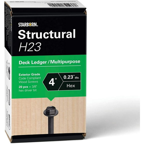 Starborn Structural H23 Deck Ledger Multi-Purpose Wood Screw (20, 4")