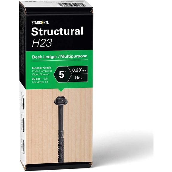 Starborn Structural H23 Deck Ledger Multi-Purpose Wood Screw (20, 5")