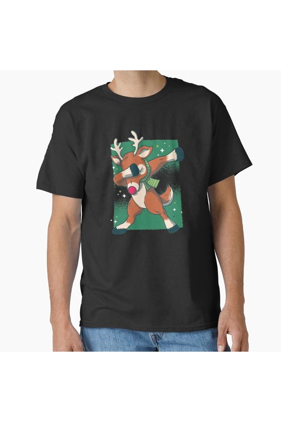 Starbound Reindeer Dabbing Dance Merry Holiday Humor Unisex T-Shirt, up to size 5XL