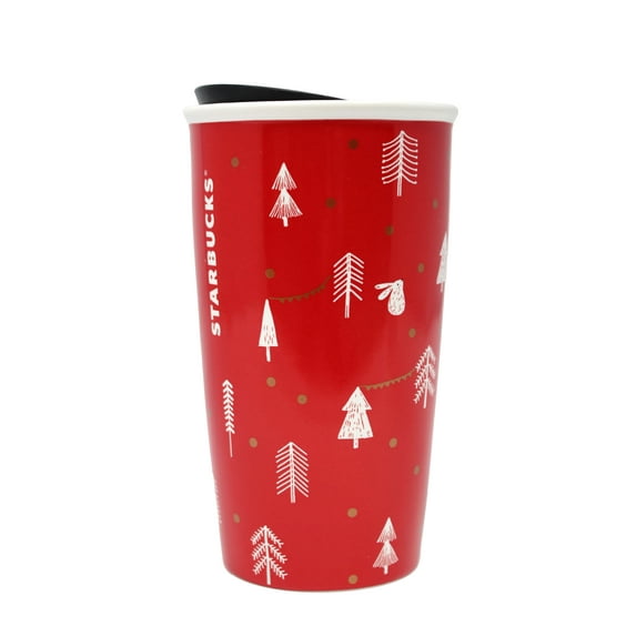 Starbucks Red Holiday 12oz Ceramic Double Wall Traveler