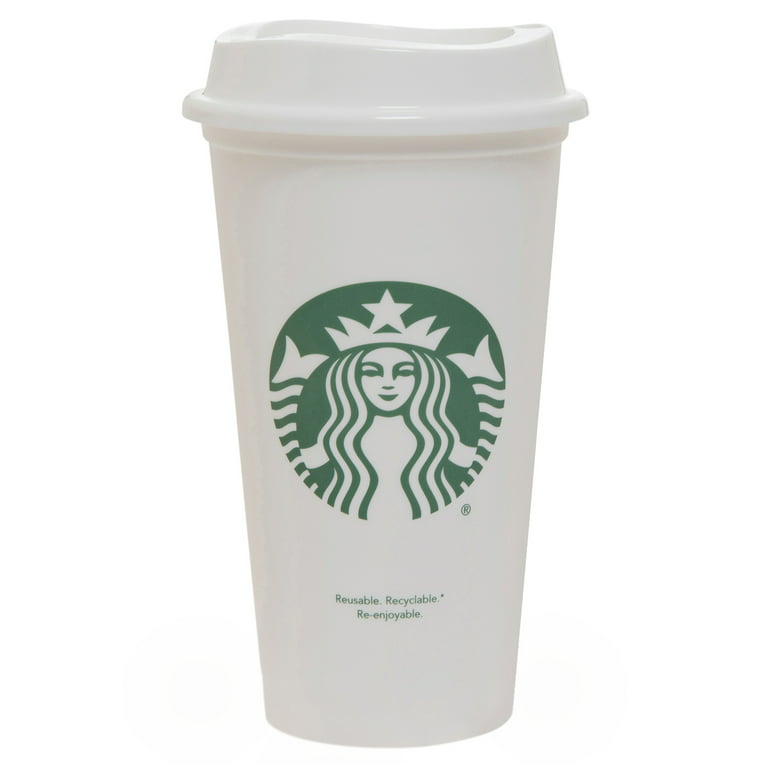 Starbucks 16 Ounce White Reusable Cups, 6 Count