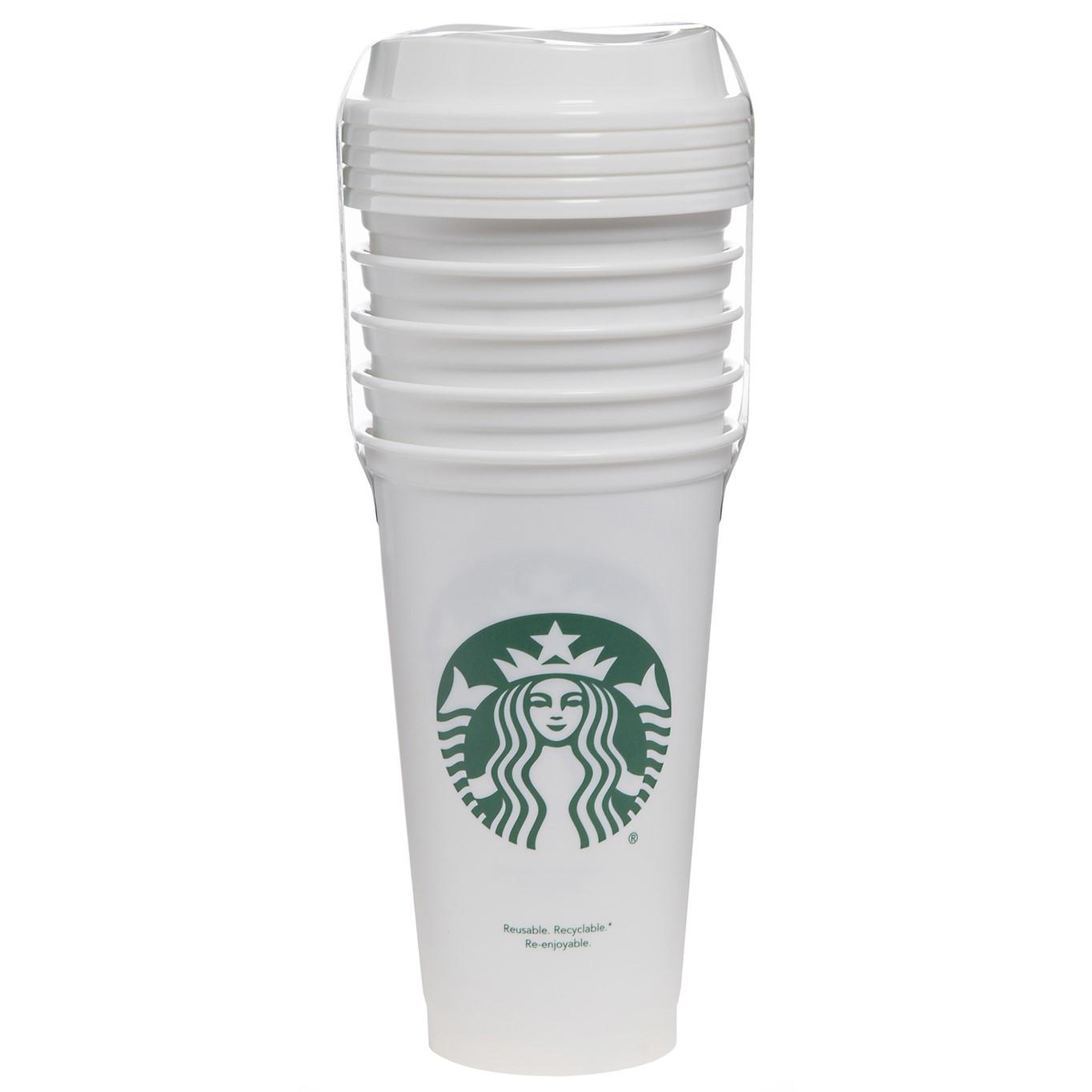 Starbucks 16oz Reusable Cups 5-Pack White - image 1 of 7