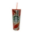 thumbnail image 1 of Starbucks 2019 Holiday Cold Cup Tumbler Winter 24oz Mistletoe Silver Pink Red, 1 of 1