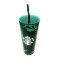 thumbnail image 1 of Starbucks 2019 Holiday Stainless Steel Green Mistletoe Holly 24 oz Cold Beverage Tumbler, 1 of 1