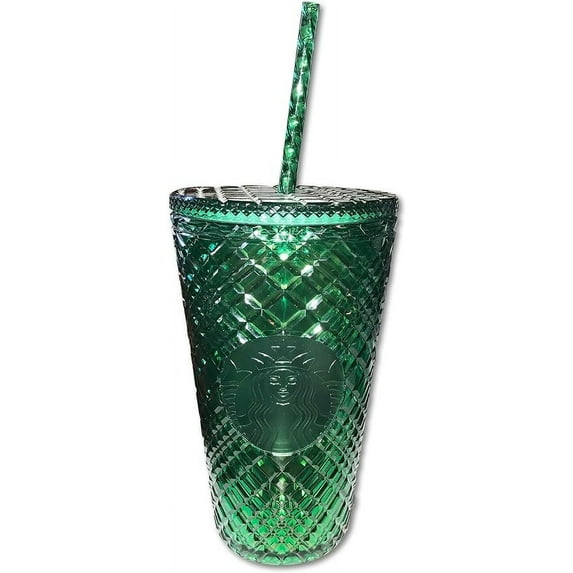 Starbucks 2021 Holiday Christmas Studded Dark Green Jeweled Tumbler Cold Cup, Grande 16 oz