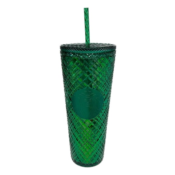 Starbucks 2022 Spring Emerald Kelly Green Jeweled 24oz Venti Cold Cup Tumbler