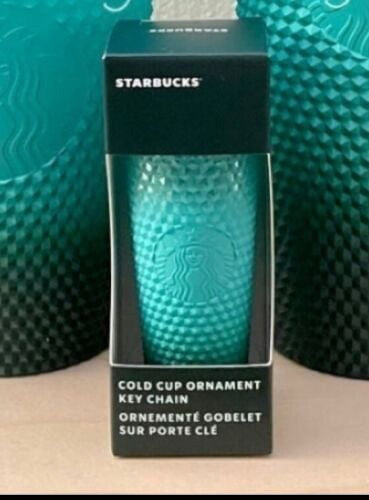 Starbucks Studded Matte Dark Green Tumbler Cold Cup & Keychain Mini Tumbler  NEW