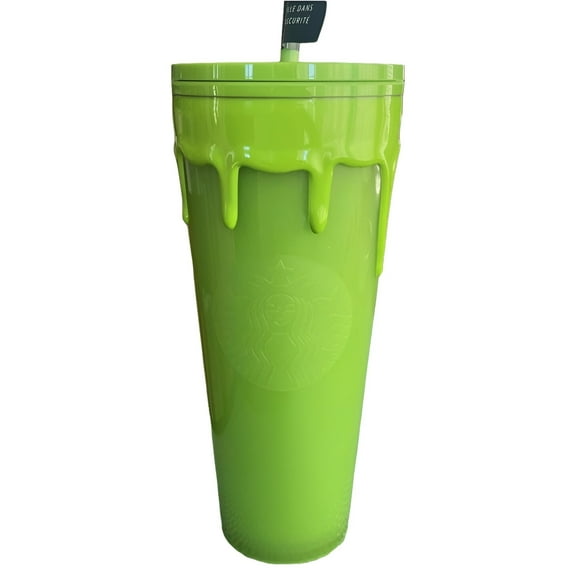 Starbucks 2023 Fall Halloween Green Glow in The Dark Slime Drip Cup, 24 fl oz, Venti