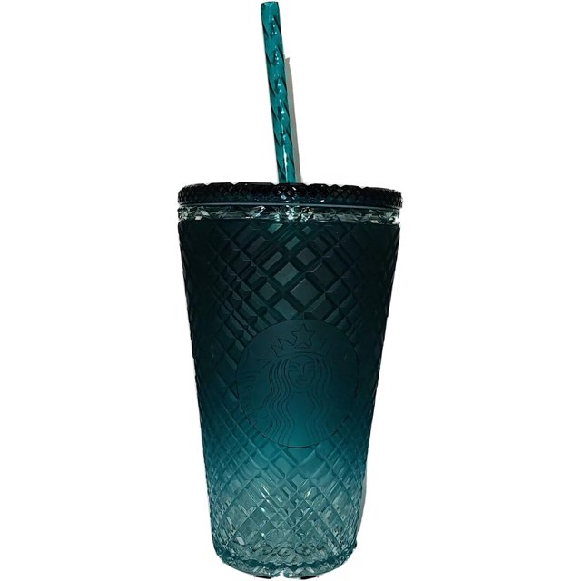 Starbucks 2023 Green Gradient Ombre Jeweled Grande Cold Cup Tumbler, 16
