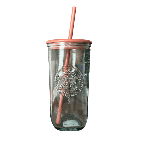 Starbucks 2024 Terracotta Brown Recycled Triangle Glass Cold Cup Limited Edition