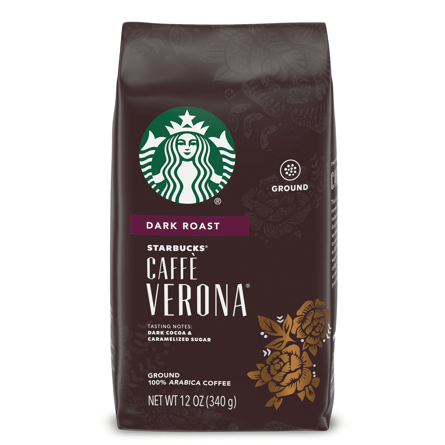Starbucks Arabica Beans Caff Verona, Dark Roast Ground Coffee, 12 oz