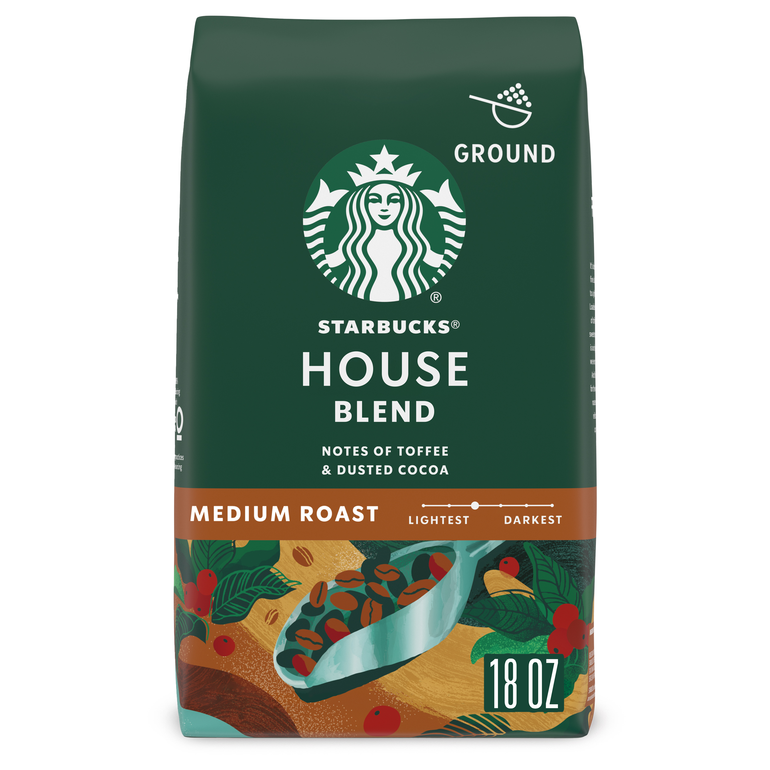 Starbucks Arabica Beans House Blend, Medium Roast, Ground Coffee, 18 oz - image 1 of 8