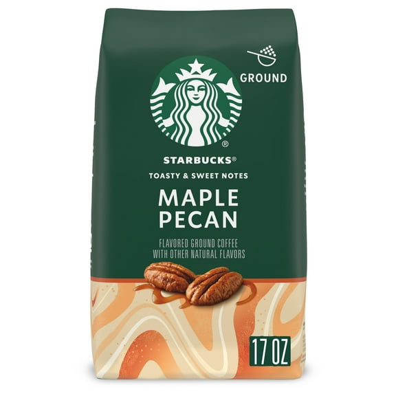 Starbucks Maple Pecan, Ground Coffee, Flavored Roast Hot or Iced Coffee, 17 oz