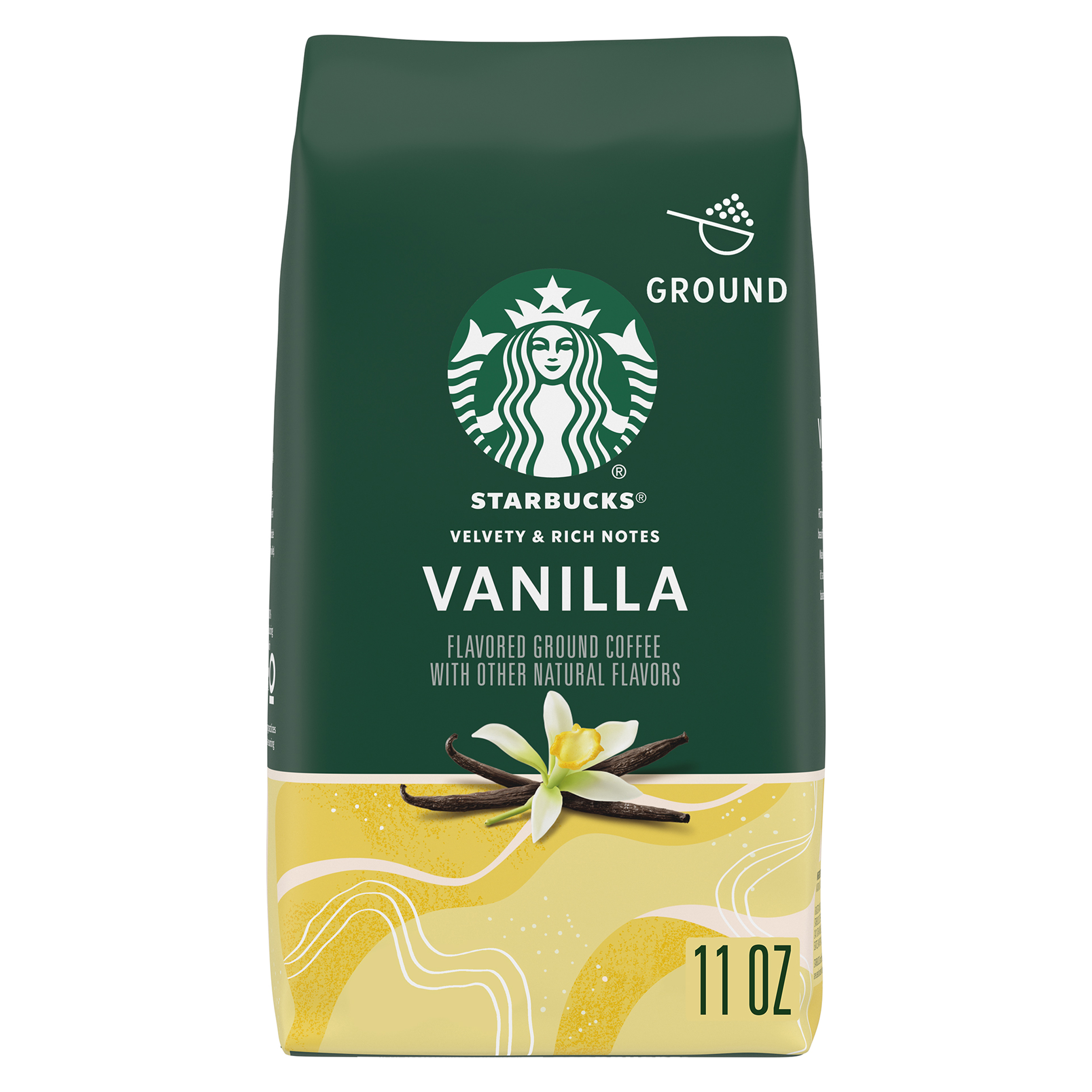 Starbucks Arabica Beans Vanilla, Light Roast, Ground Coffee, 11 oz - image 1 of 8