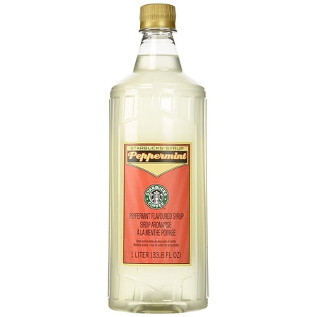 Starbucks Authentic Flavoring Syrup for Coffee and Tea, (Peppermint, 1-L