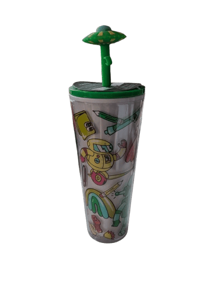 Starbucks Back to School Science Themed 24oz Cold Cup Tumbler with UFO  Straw Topper