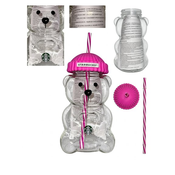 Starbucks Bearista Pink Bear Tumbler Cold Cup with Straw 20oz