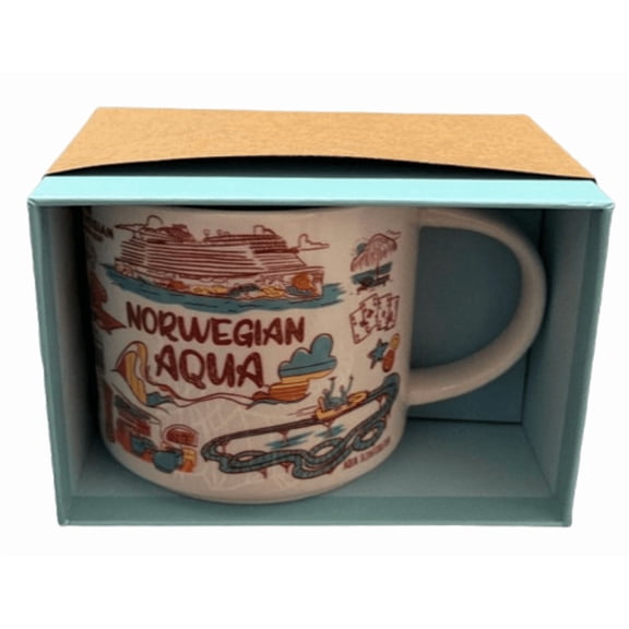 Starbucks Been There Norwegian Cruise Line Aqua Ship Coffee Mug New with Box