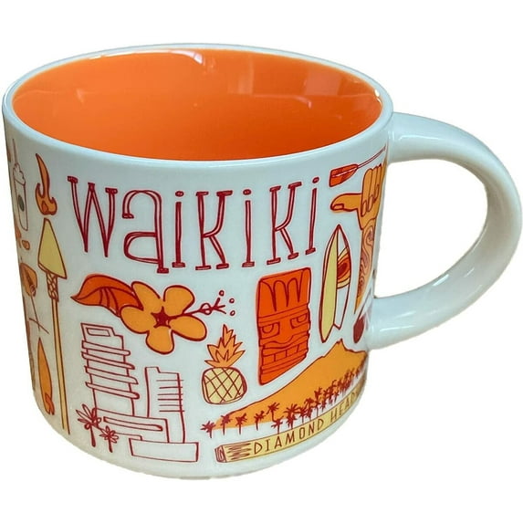 Starbucks Been There Waikiki 14oz Ceramic Mug Hawaii
