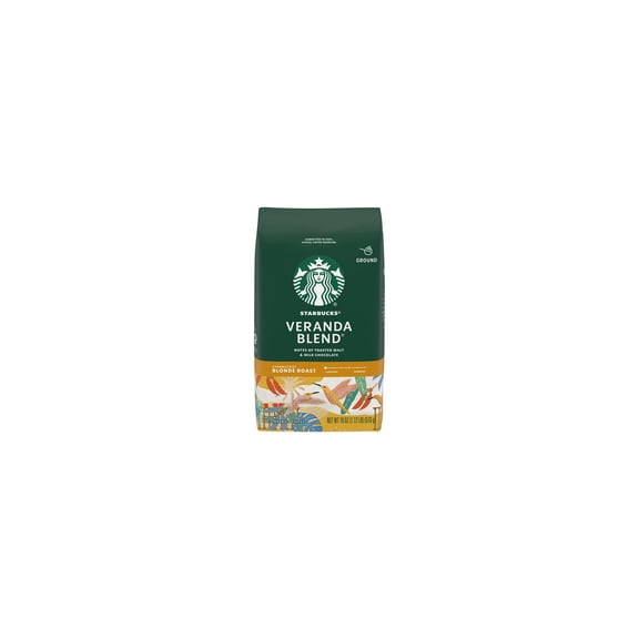 Starbucks Blonde Roast Ground Coffee, Veranda Blend, 18 oz (Pack of 2)