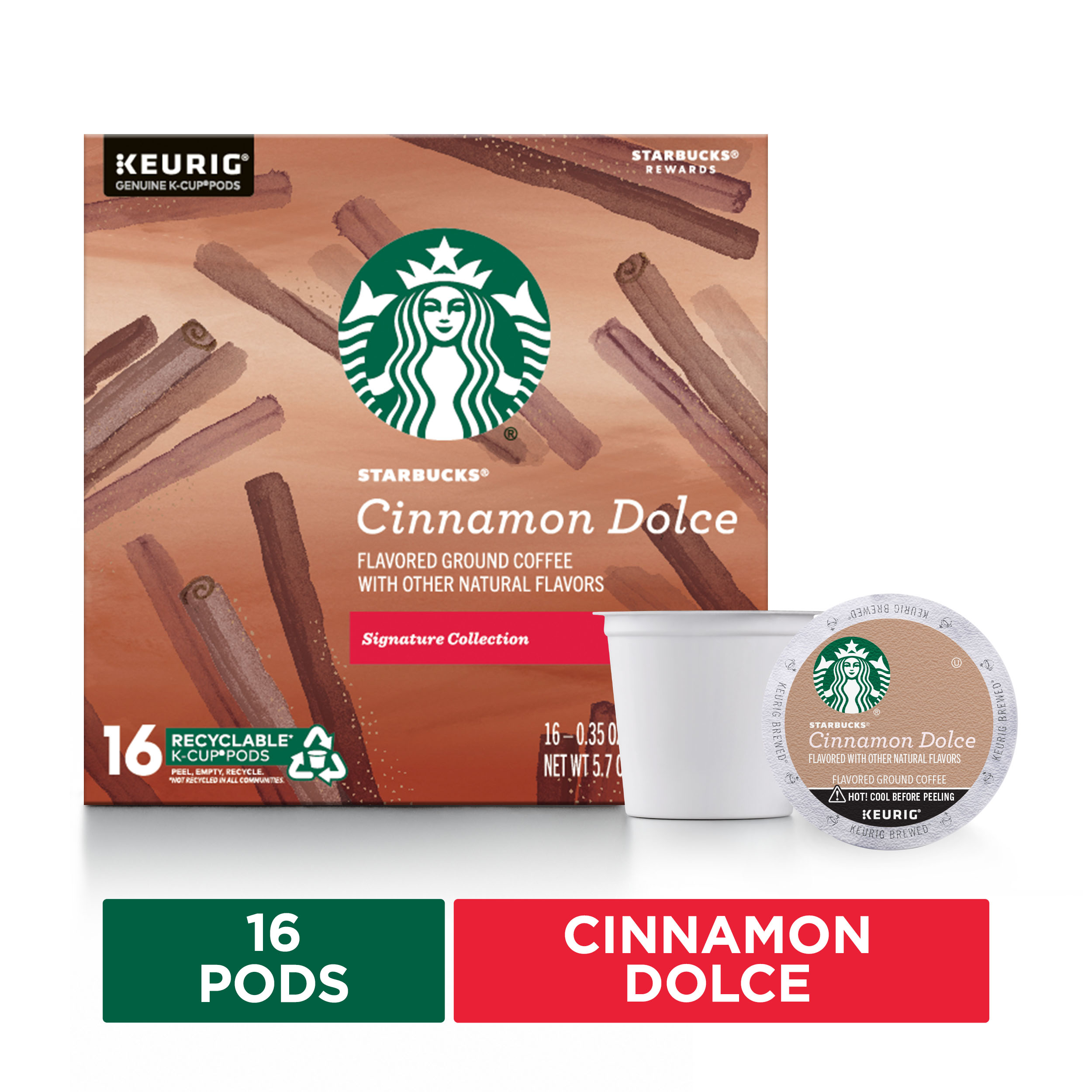 Starbucks Blonde Roast K-Cup Coffee Pods — Cinnamon Dolce for Keurig Brewers — 1 box (16 pods) - image 1 of 6