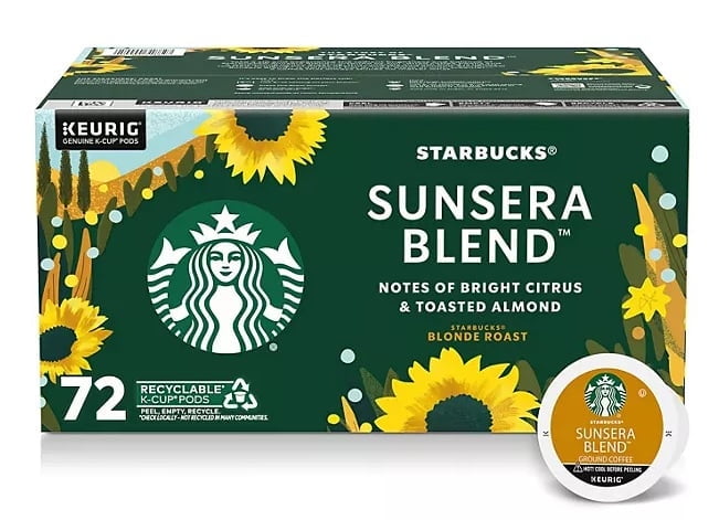 スターバックス　Starbucks Starbucks Blonde Roast K-Cups Coffee Pods, Sunsera Blend, 72 ct