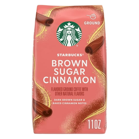 Starbucks Brown Sugar Cinnamon, Hot or Iced Coffee, Flavored Ground Coffee, 11 oz