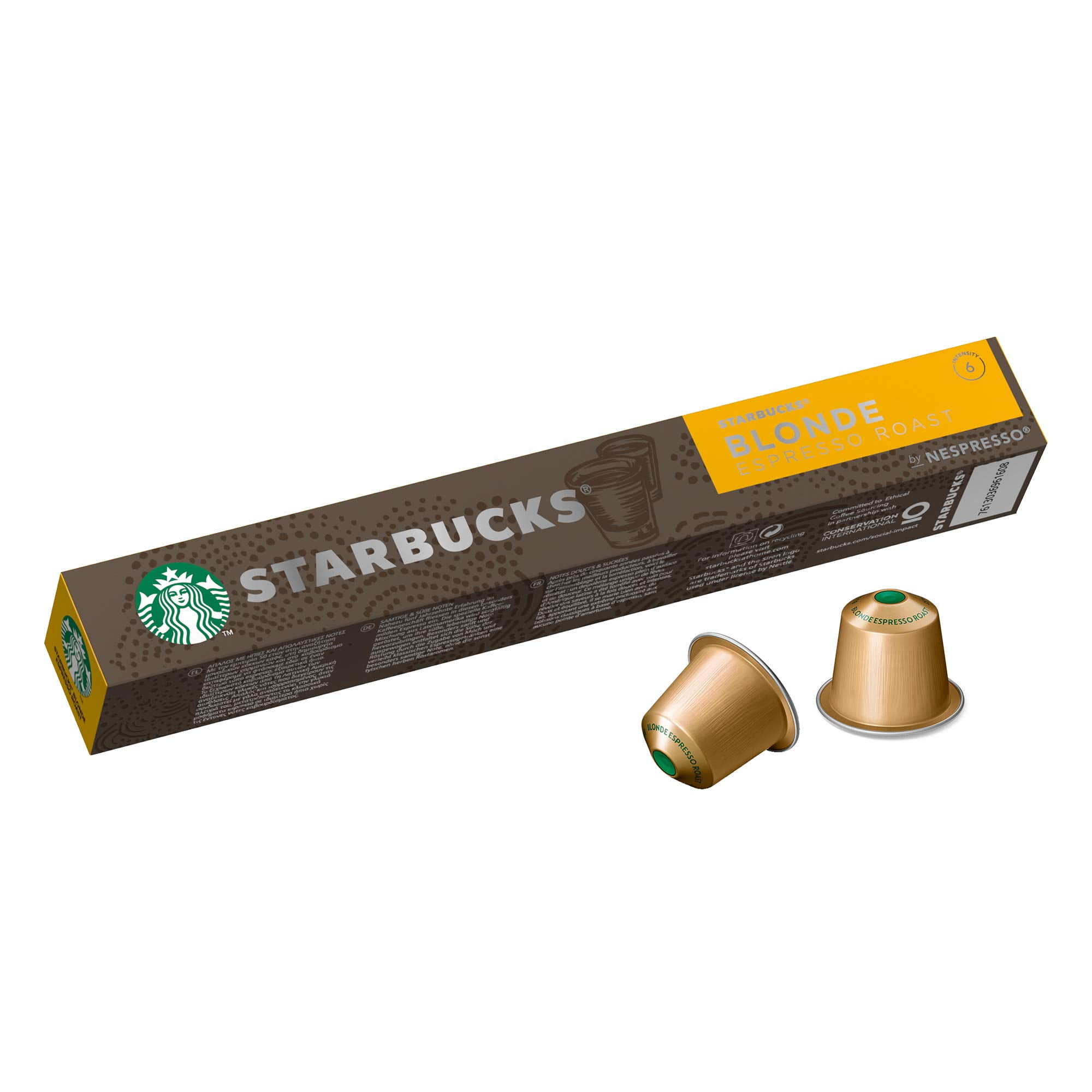 Starbucks by Nespresso Coffee Pods Blonde Espresso Roast 1.86oz 10ct :  Drinks fast delivery by App or Online