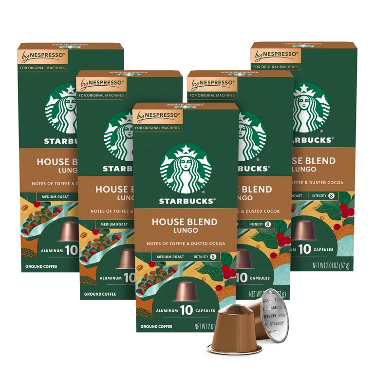 Starbucks By Nespresso, House Blend Medium Roast Espresso Pods, 50