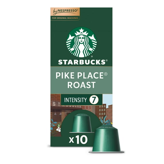 Starbucks By Nespresso Original Line, Pike Place Roast, Medium Roast Nespresso Pods, 10 ct