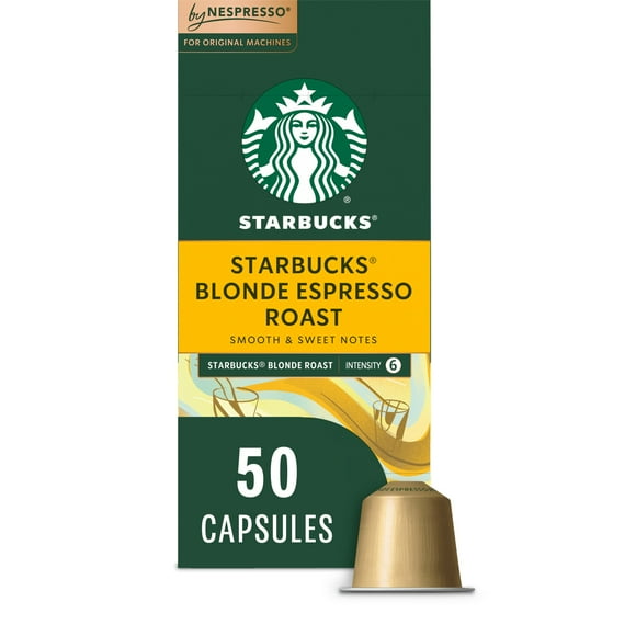 Starbucks By Nespresso Original Line, Starbucks Blonde Espresso Roast, Pods, 10 Count, 5 Pack