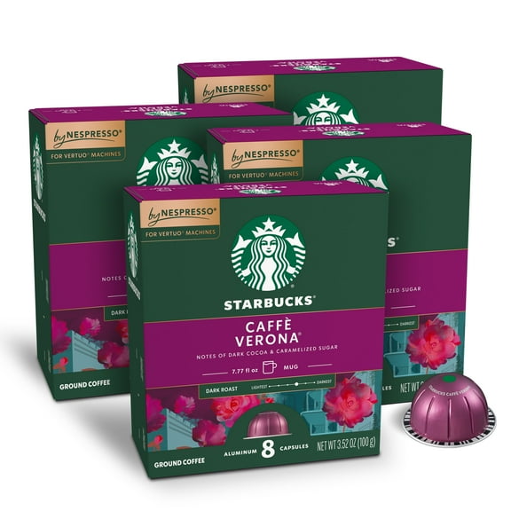 Starbucks by Nespresso Vertuo, Caff Verona, Dark Roast Nespresso Pods, 32 Count
