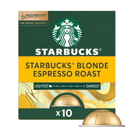 Starbucks By Nespresso Vertuo Line, Starbucks Blonde Espresso Roast, Nespresso Pods, 10 ct