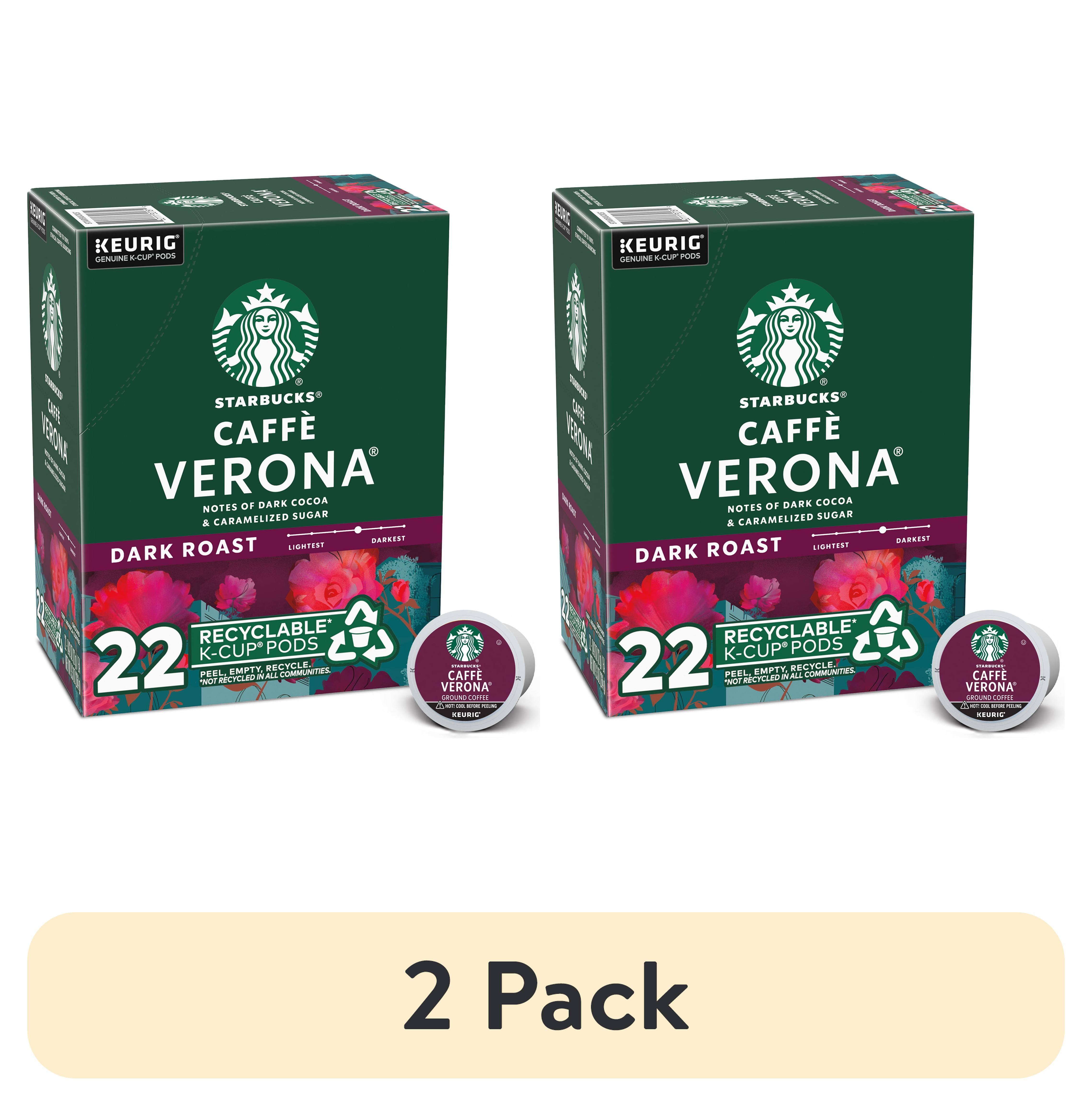 (2 pack) Starbucks Caffè Verona, Dark Roast Coffee, Keurig KCup Coffee