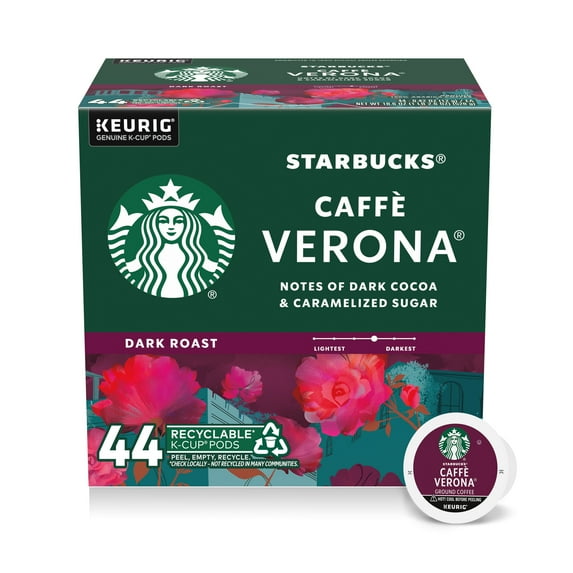Starbucks Caffè Verona, Hot or Iced Coffee, Medium Roast K-Cup Coffee Pods, 44 Count