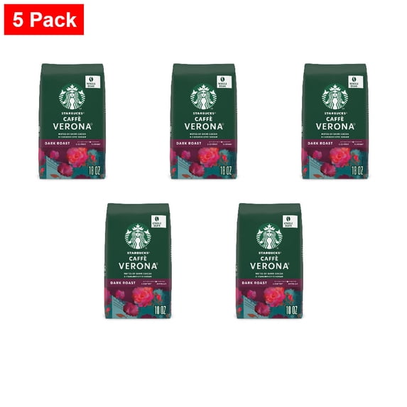 Starbucks Caffè Verona Dark Roast Whole Bean Coffee 18 oz - 5 Pack