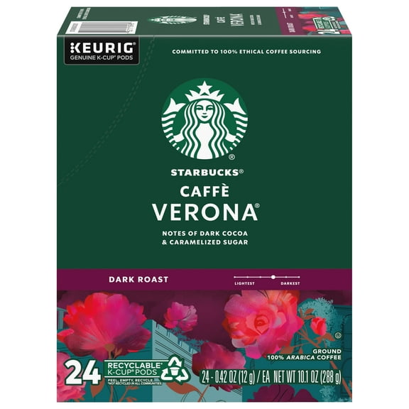 Starbucks Caffe Verona Dark, K-Cup For Keurig Brewers, 24 Count (Packaging May Vary) Packaging May Vary