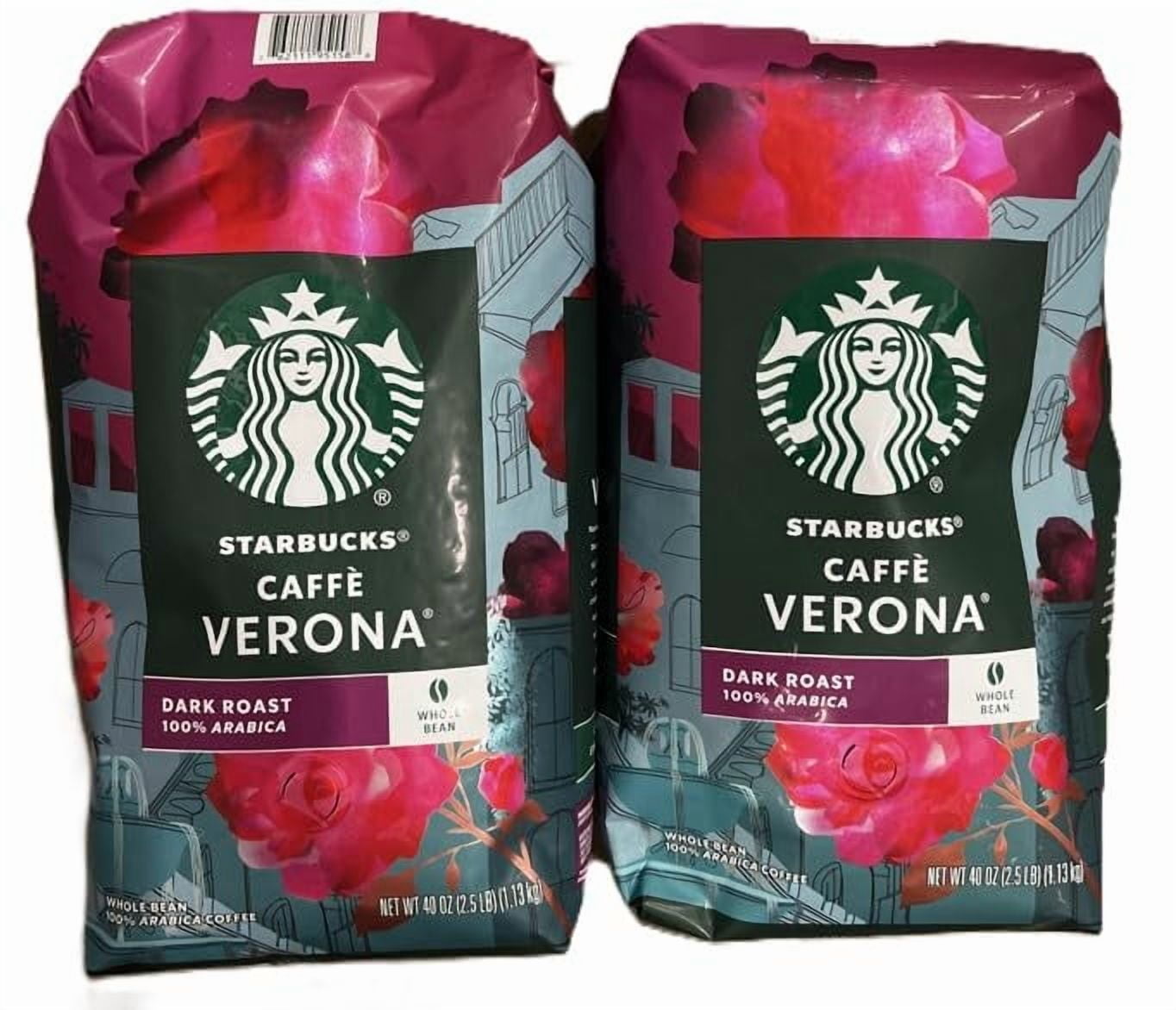 Starbucks Caffe Verona Whole Bean Coffee, Dark Roast, Cocoa and