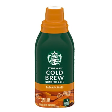 Starbucks Caramel Dolce Flavored, Bottled Cold Brew Coffee Concentrate Drink, 32 oz