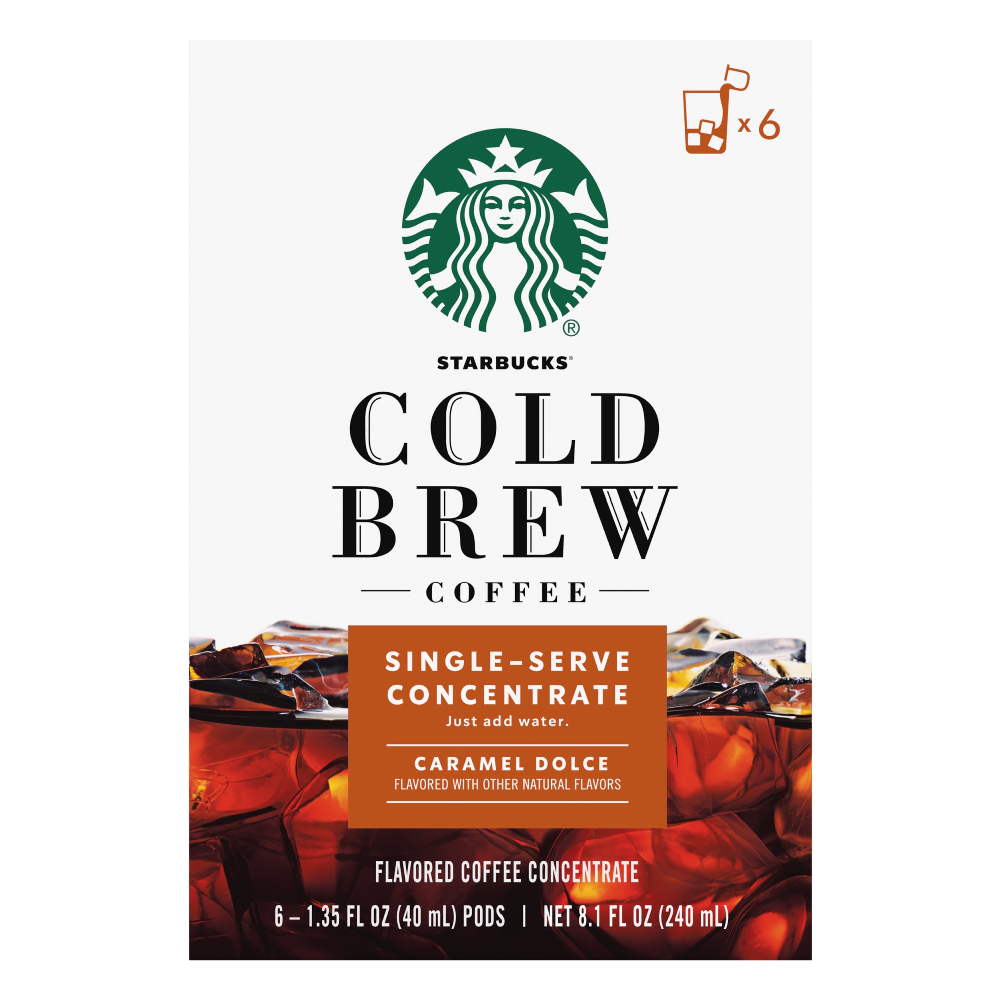 Starbucks Caramel Dolce Naturally Flavored Cold Brew Coffee, Single