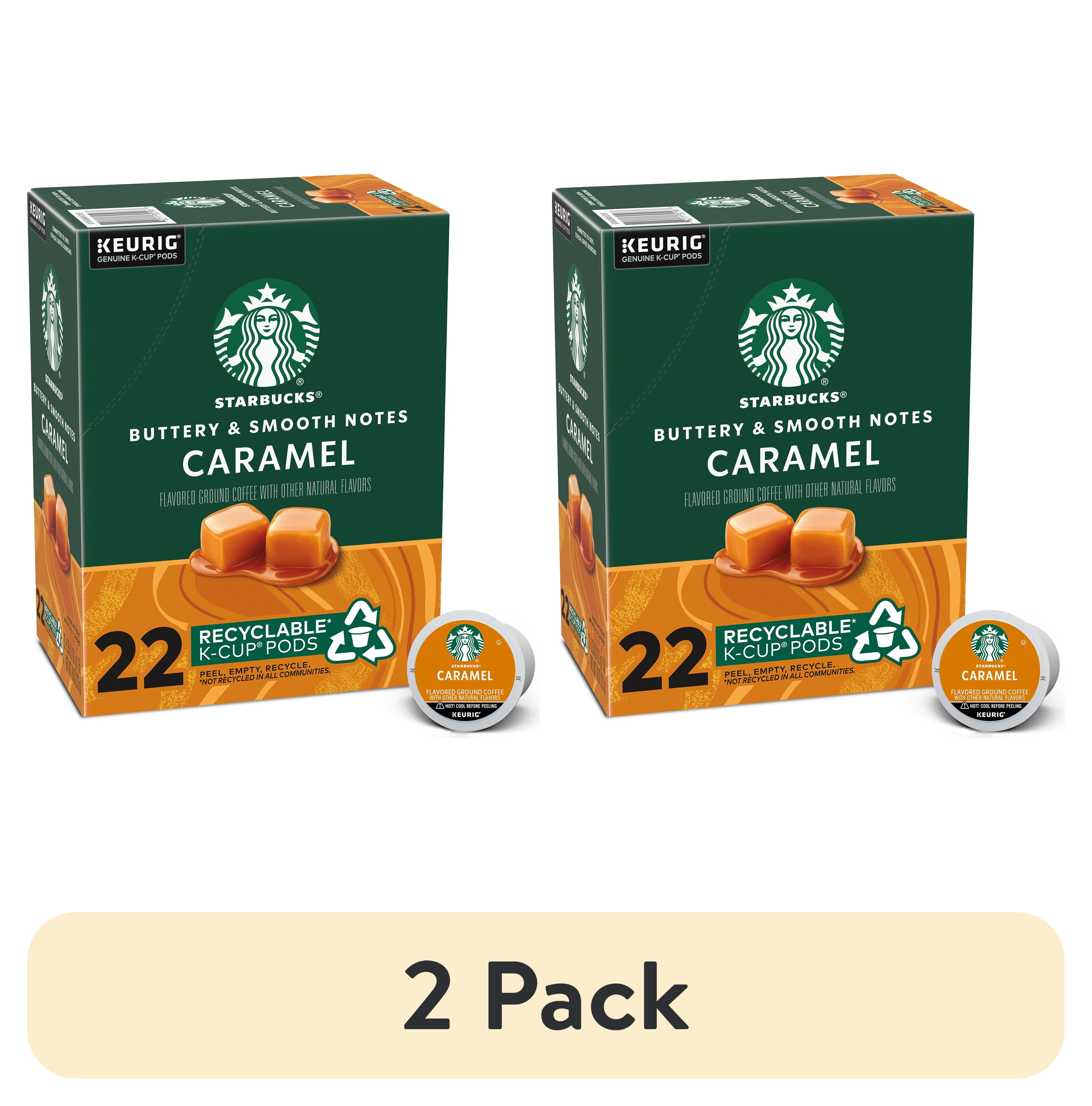2 pack Starbucks Caramel Naturally Flavored Coffee Keurig K Cup Single Serve Coffee Pods 22 Count