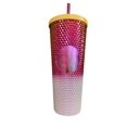 thumbnail image 1 of Starbucks Chrome Pink & White Studded Ombre Venti Cold Cup 24 oz, 1 of 4