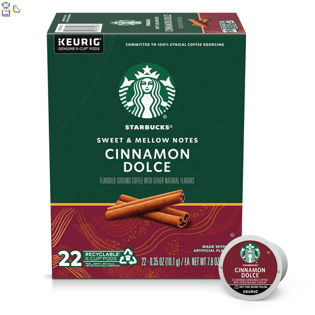 Starbucks Cinnamon Dolce Flavored Coffee, KCup Coffee Pods, Naturally