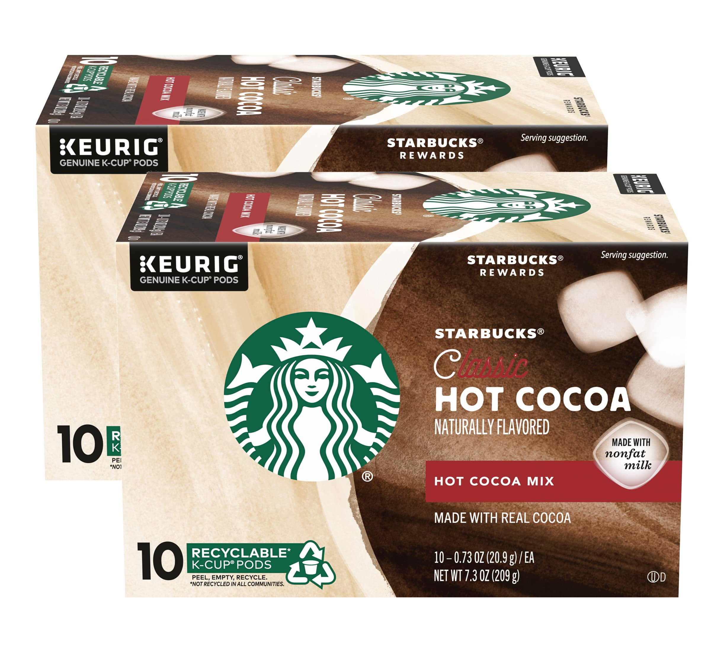Starbucks Classic Hot Cocoa KCup Pods, Made With Real Cocoa & Nonfat
