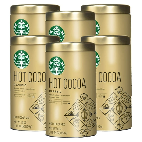 Starbucks Classic Hot Cocoa Mix, 30-Ounce Tin (Pack Of 6)