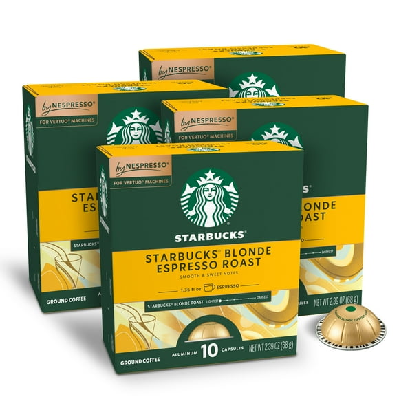 Starbucks by Nespresso Vertuo, Starbucks Blonde Espresso Roast, Nespresso Pods, 40 Count
