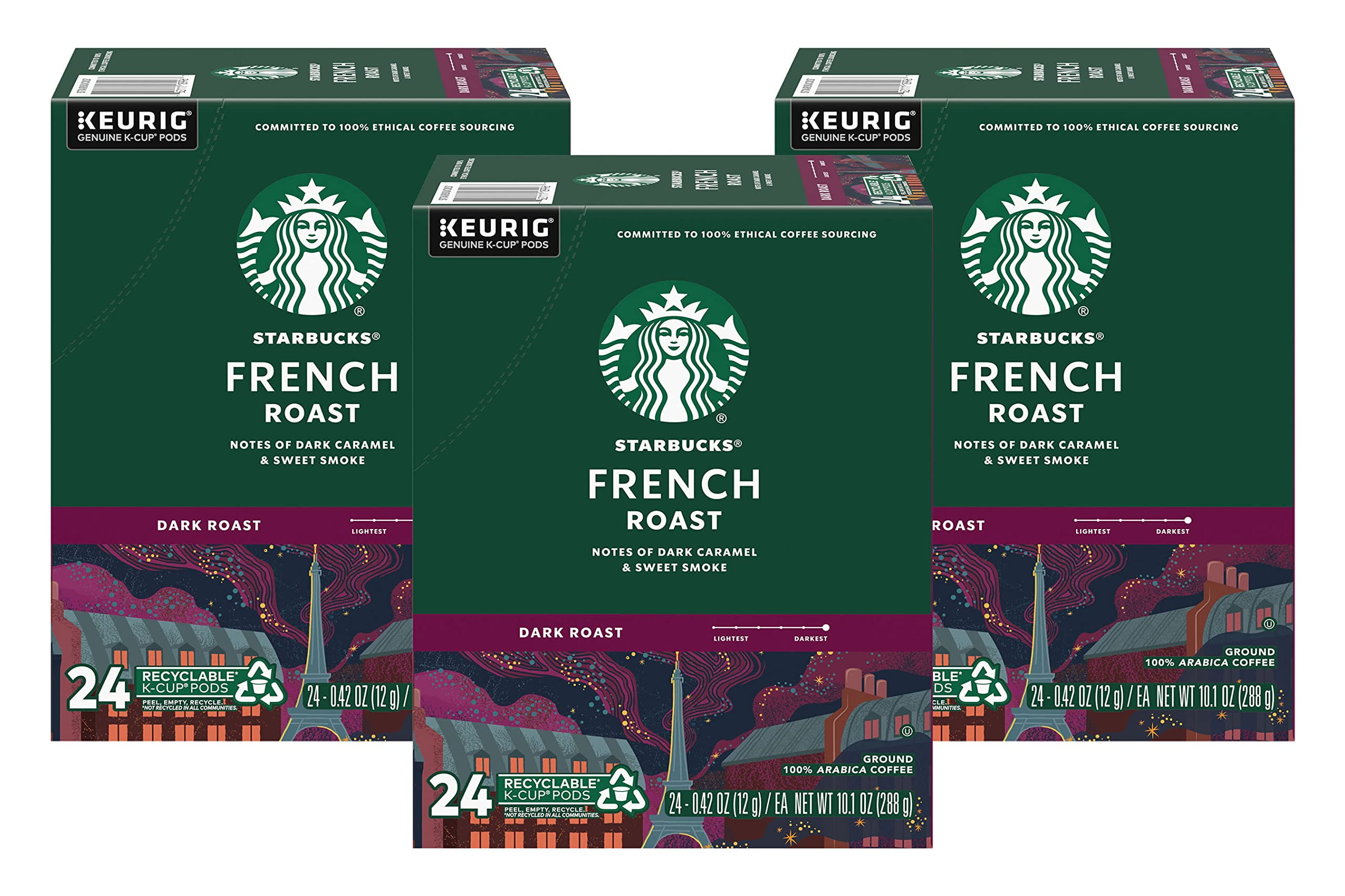 Starbucks Coffee K-Cup Pods, French Roast, Dark Roast Coffee, Notes Of Dark  Caramel & Sweet Smoke, Keurig Genuine K-Cup Pods, 24 Ct K-Cups/Box (Pack Of  3 Boxes) - Walmart.com